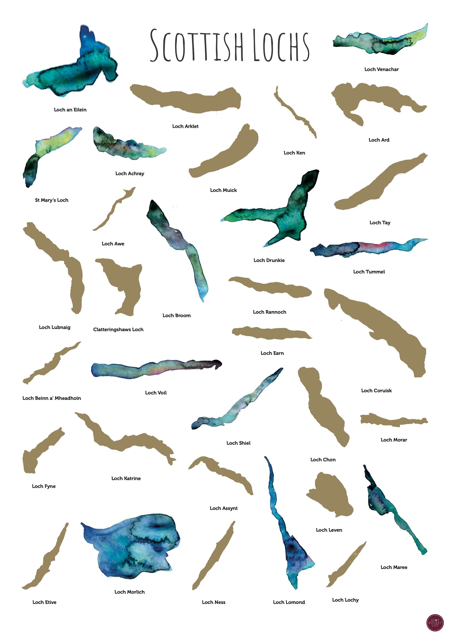 Scottish Lochs Scratch off Print