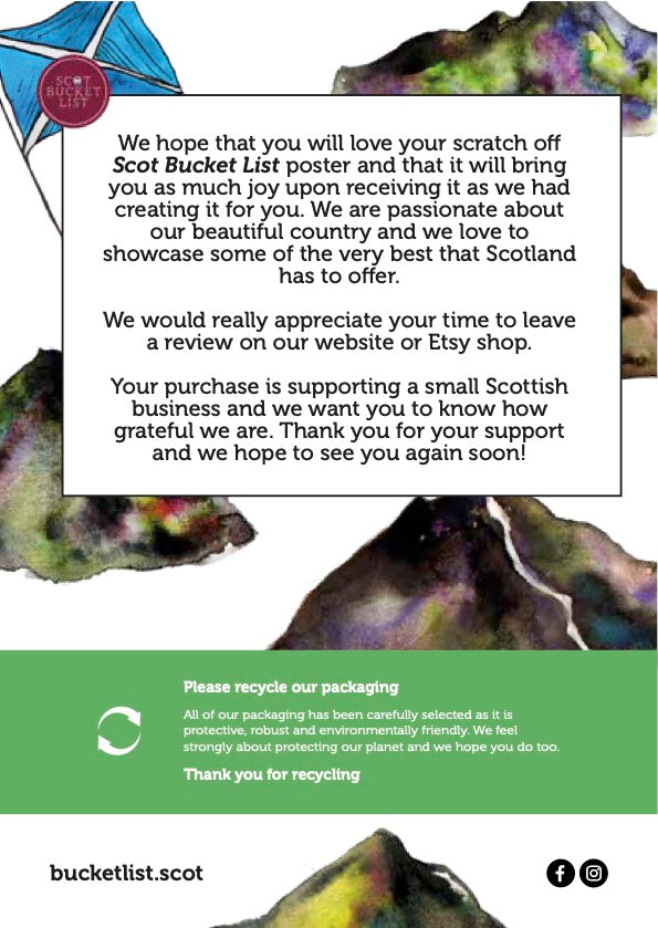 50 Scottish Munros Scratch off Print
