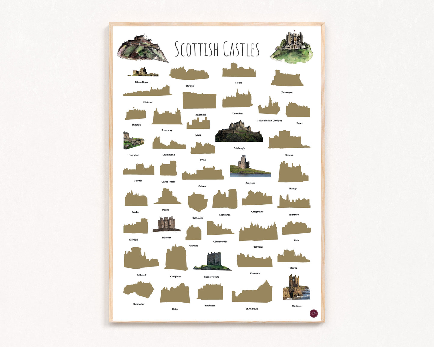 Scottish Castles Scratch off Print