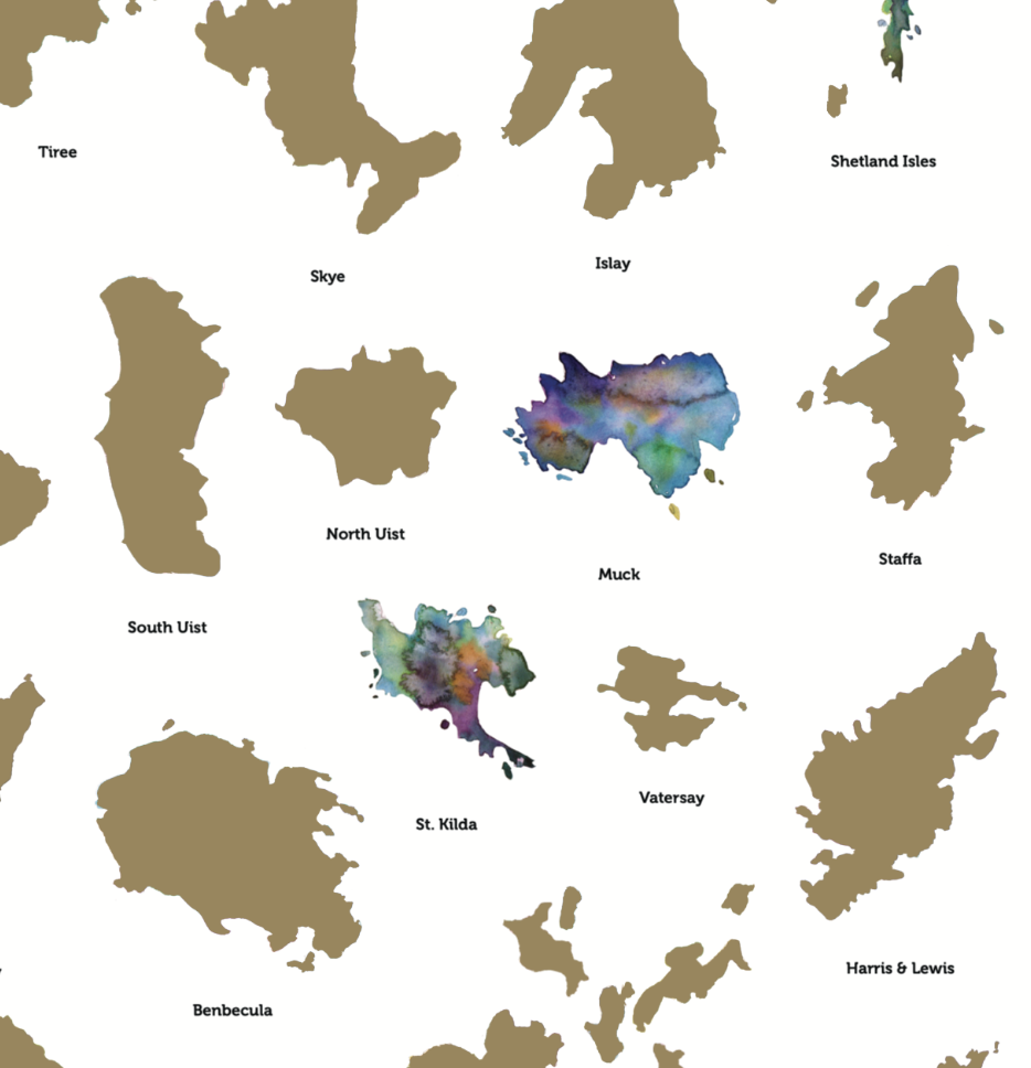 Scottish Islands Scratch off Print