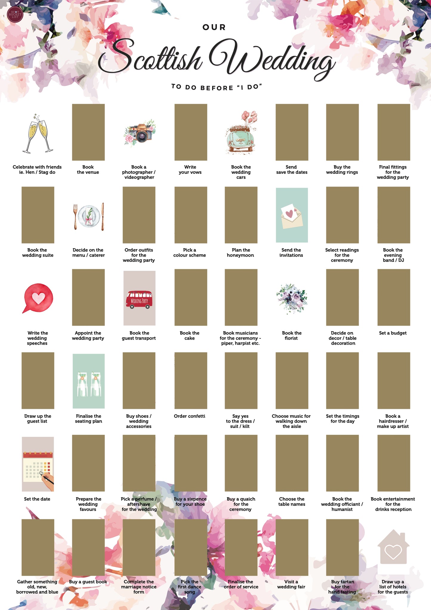 Scottish Wedding Planning Scratch off Print