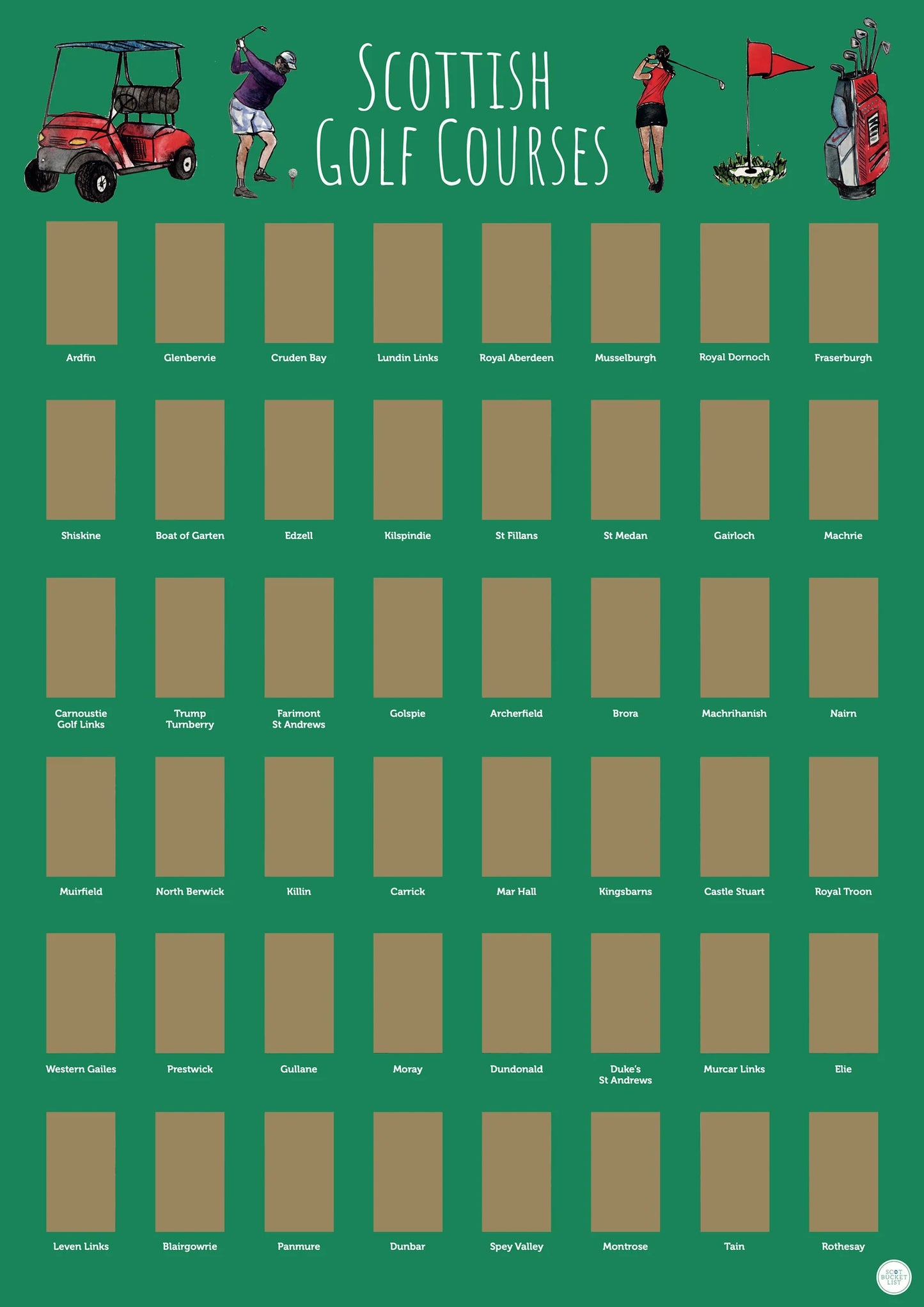 Scottish Golf Scratch off Print