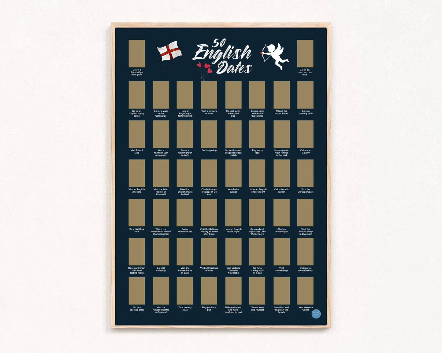 English Dates Scratch off Print