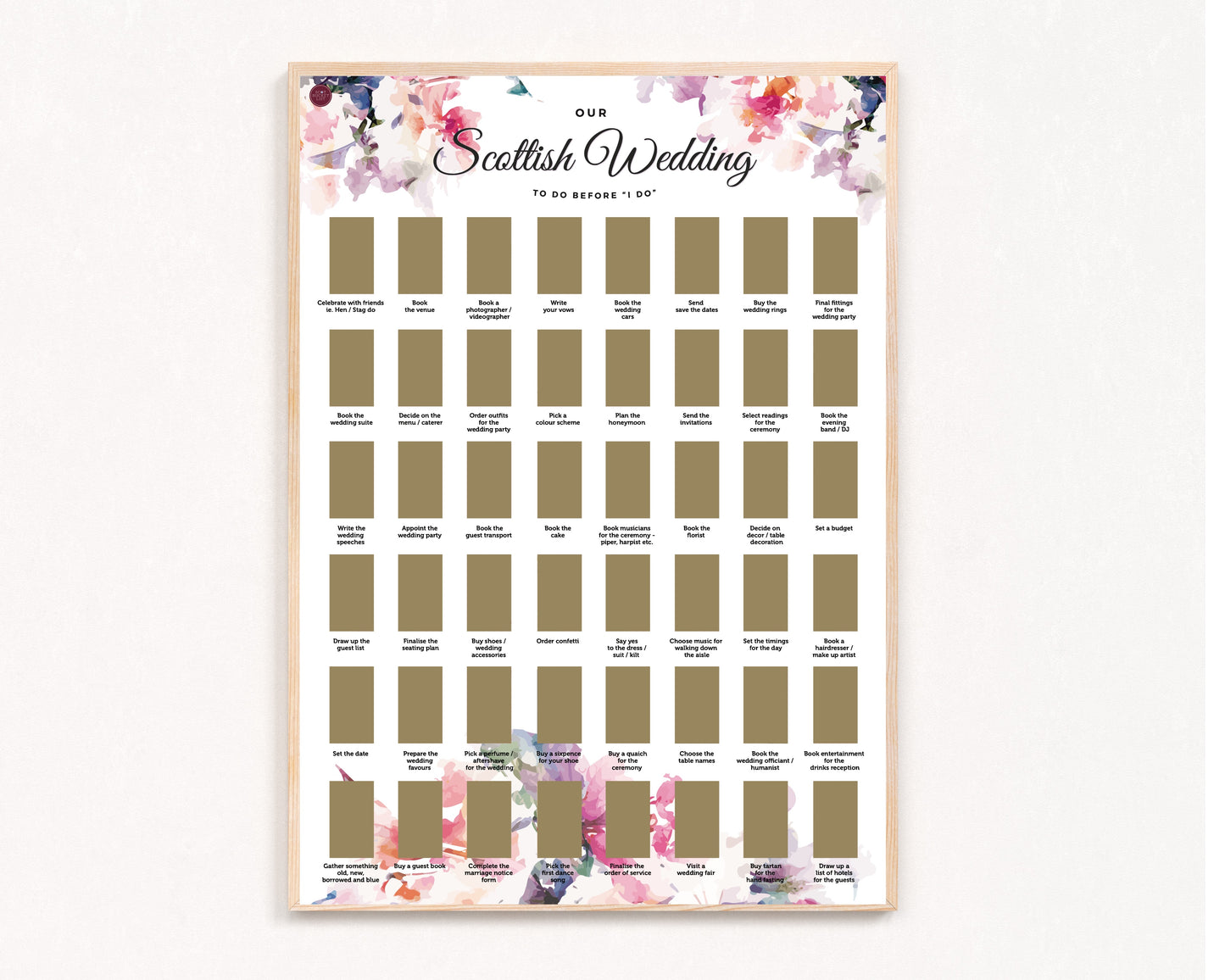 Scottish Wedding Planning Scratch off Print