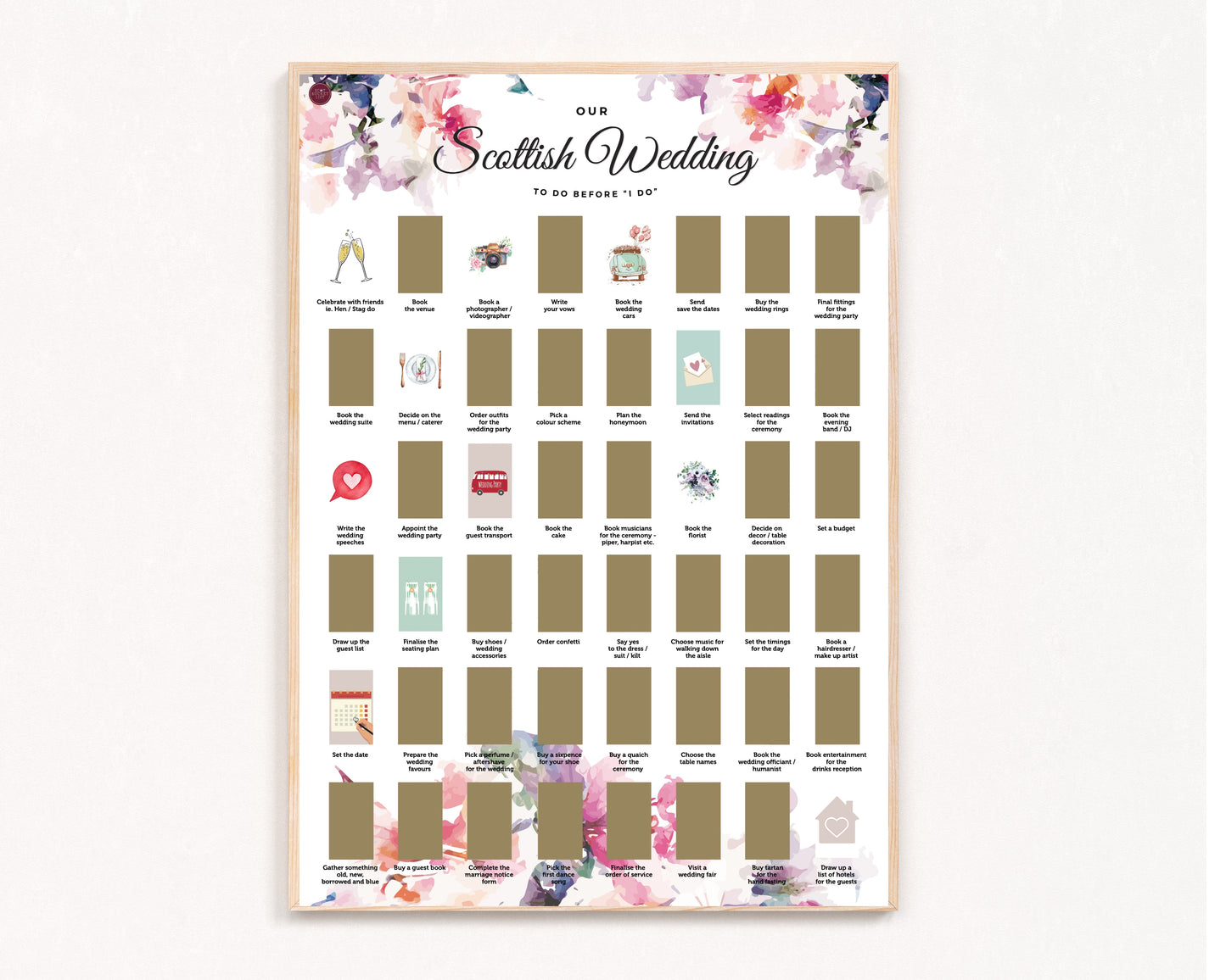 Scottish Wedding Planning Scratch off Print